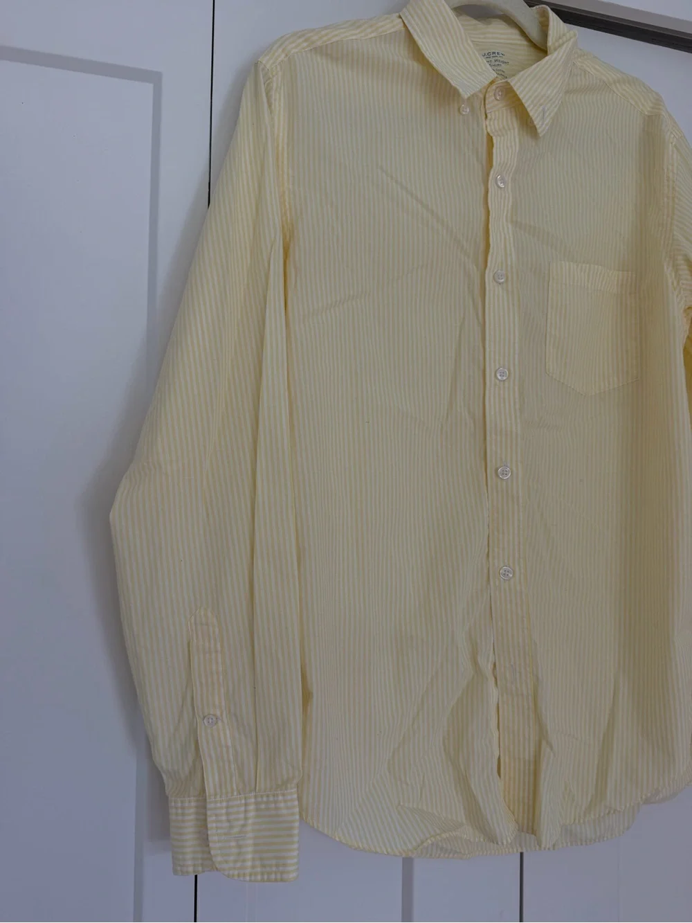 J Crew Men's Yellow Light Weight Stripe Button-Up Shirt